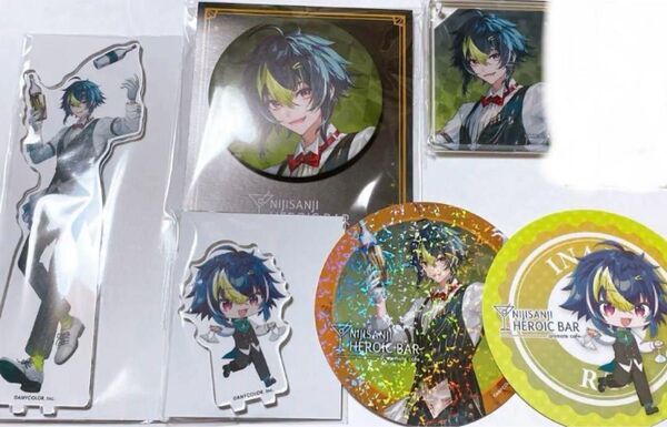にじさんじ 伊波ライ アニメイトカフェ アクリルスタンド コロッタ ミニアクスタ BIG缶バッジ 特典 ホログラムコースター