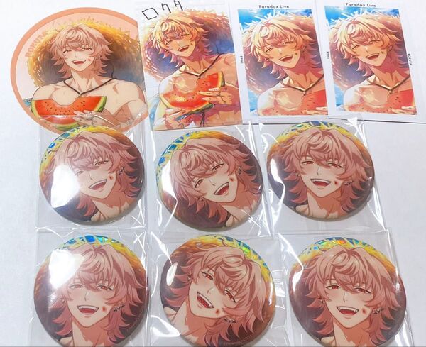 パラライ ロクタ 真夏の幻影 缶バッジ Gプリ プロフィールカード 特典 クリアコースター