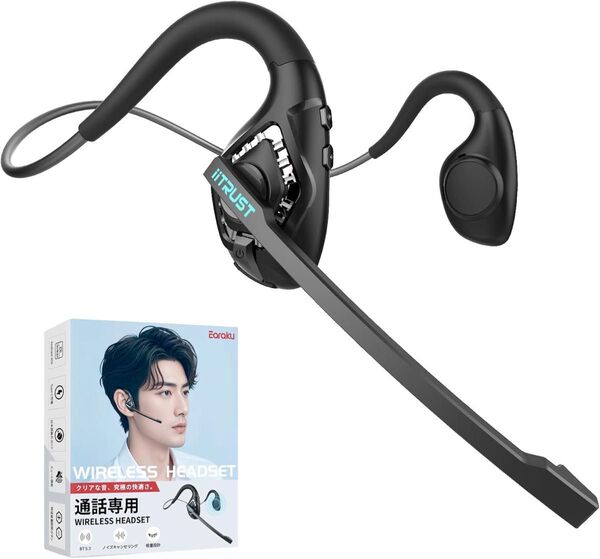 Bluetooth ヘッドセット ブルートゥース ヘッドセット ワイヤレス マイク イヤホン ENCキャンセリング オープンイヤー
