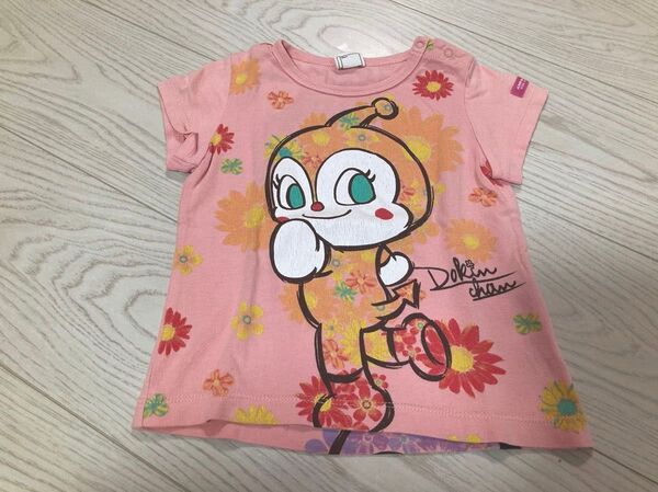 アンパンマン ドキンちゃん コキンちゃん 女の子 半袖Tシャツ ピンク 90 花柄 コットン 綿100% ベビー服 キッズ