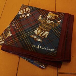★未使用新品★希少!90’Sデッドストック★ POLO Ralph Lauren ポロラルフローレン ポロベア 大判ハンカチーフ