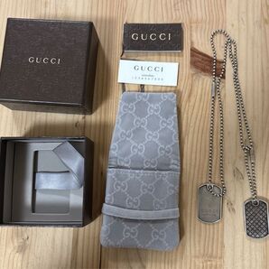 GUCCI ネックレス ドッグタグ 2個セット シルバー メンズ レディース 6856E 6969 箱付