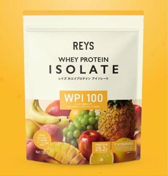 REYS レイズ WPI ホエイ プロテイン アイソレート フルーツオレ風味 1kg 国内製造 ビタミン7種配合