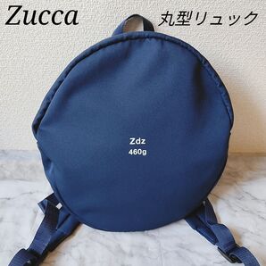 【極美品】Zucca ズッカ 丸型 リュック zdz460g ロゴ ネイビー