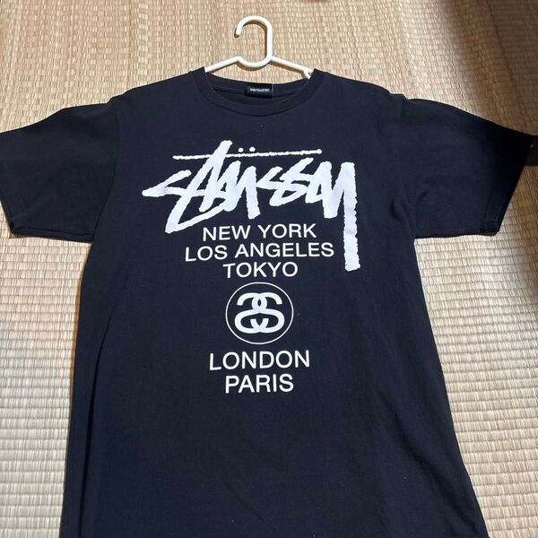 STUSSY ワールドツアーTシャツ 黒