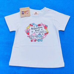 95cm 新品 アンパンマン スイーツハート柄半袖Tシャツ ミント Tシャツ