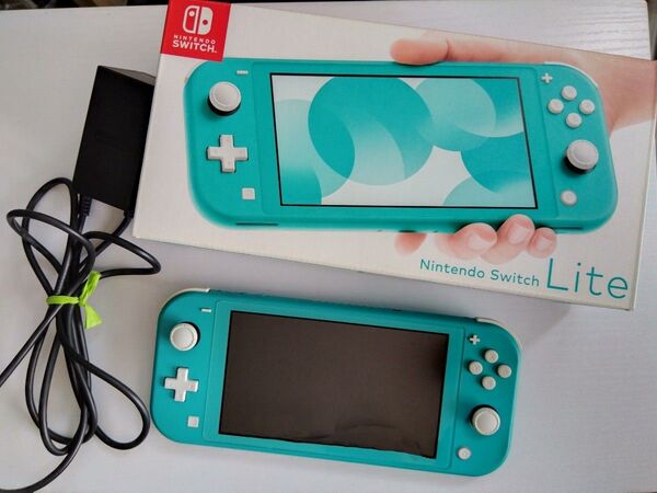 〈中古本体〉Nintendo Switch Lite 本体 ターコイズ 【2019年製】●本体●ACアダプター●セーフティガイド付