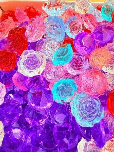 クラッシュアイス薔薇ミックスカラーとブリリアントカットパープル991g 値下げ不可