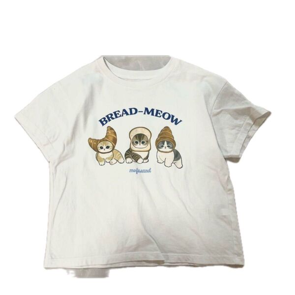 モフサンドmofusandTシャツキッズサイズパンにゃん 白 半袖Tシャツ ホワイト