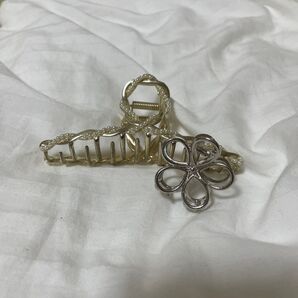 ヘアクリップ 2個セット ゴールド パール調