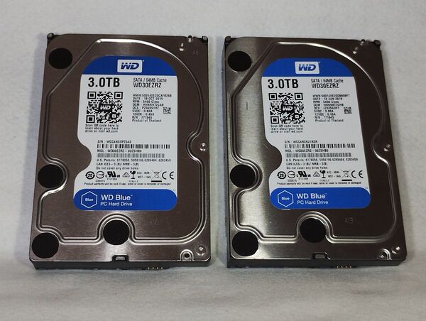 WD30EZRZ【3TB 2台セット】 WesternDigital製 中古ハードディスク