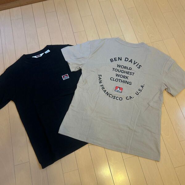 BEN DAVIS Tシャツ黒、ベージュ 2枚セット Sサイズ