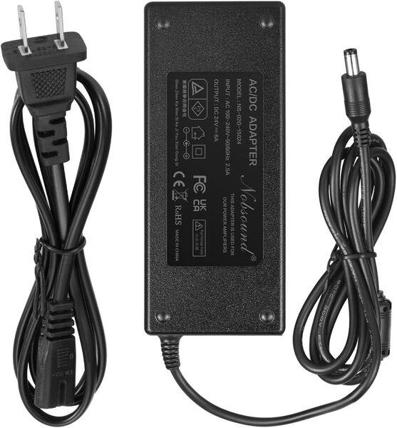 新品 Nobsound ユニバーサル 24V 6A 150W AC/DC 電源アダプター パワーアンプ用 5.5 2.5mm