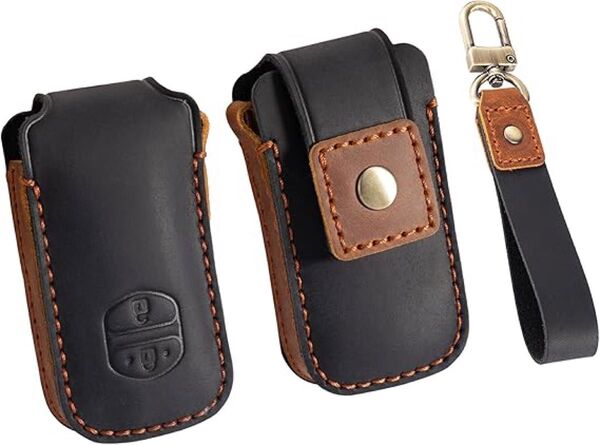 新品 トヨタ 専用 本革 レザー スマート キー ケース カバー アクア プリウス α 30系 86 ヴィッツ カローラ 2ボタン