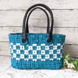 カゴバッグ 市松模様のクラフトバッグ クラフトバンド