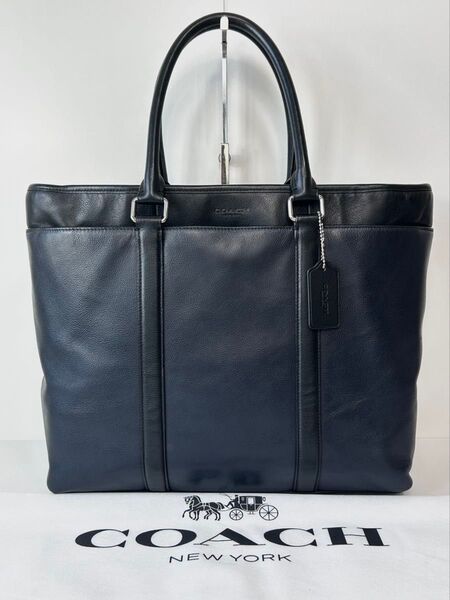 【良品】定価10万 コーチ メンテ済み COACH メンズ ビジネス バッグ トートバッグ ブリーフケース 本革 レザー