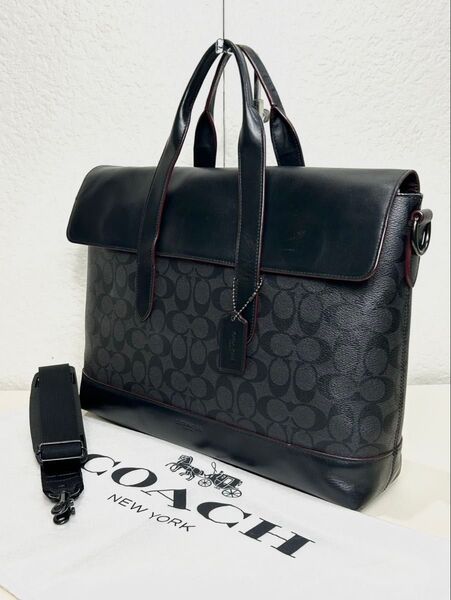【良品】コーチ メンテ済み COACH メンズ ビジネス 2way レザー バッグ ブリーフケース ショルダーバッグ 本革