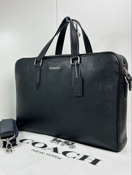 【格安】定価12万 コーチ メンテ済み COACH メンズ ビジネス 2way レザー バッグ ブリーフケース ショルダー 本革