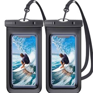 【2点入り】スマホ 防水ケース IPX8完全防水 タッチ可能 指紋認証/顔認証 水中撮影対応 高透過率 ストラップ付き 防水ケース