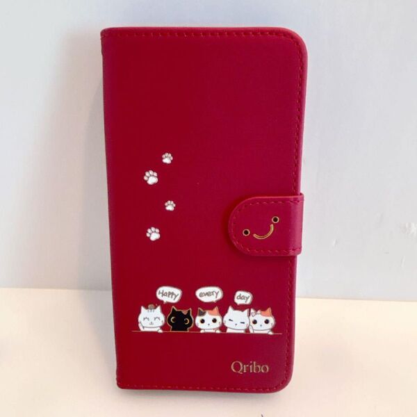 Aquos ケース手帳型 Aquos シンプルなのに可愛いデザイン エンボス加工猫柄 うれしい気持ち アクオスケース Aquos