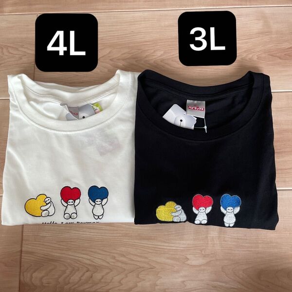 しまむら ベイマックス Tシャツ 黒 白 4L 3L 2枚セット ミセスグリーンアップル メンバーカラー