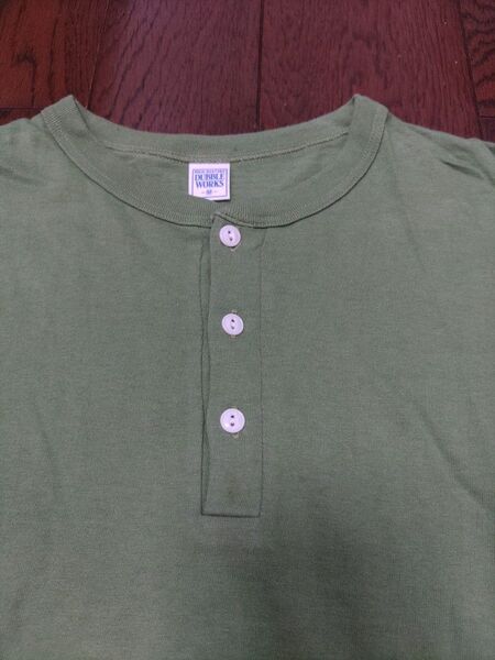 DUBBLE WORKS WAREHOUSE Tシャツ ヘンリーネック M 黄緑 緑