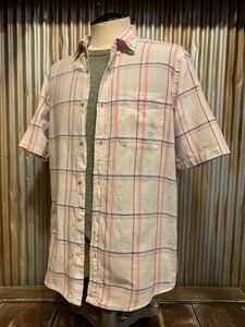 I706LPL men's shirt lame thread use! SHIPS GENERAL SUPPLY Ships short sleeves check pattern pink thin summer / M all country uniform carriage 370 jpy 