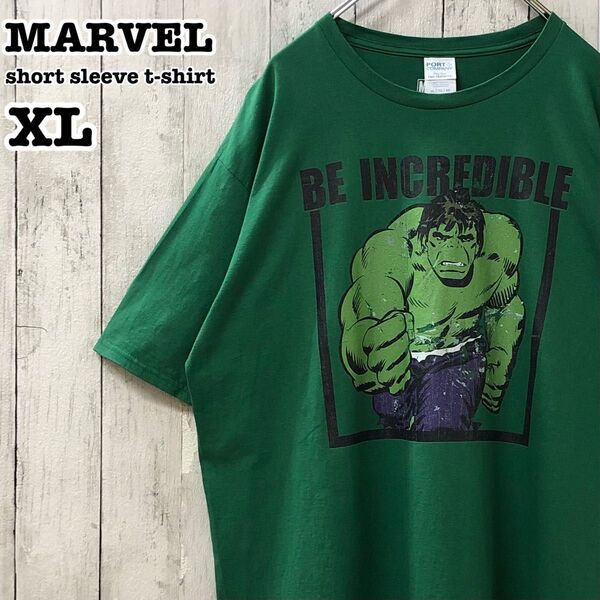 MARVEL マーベル US アメリカ古着 ハルク アメコミ キャラ プリント 半袖Tシャツ XL