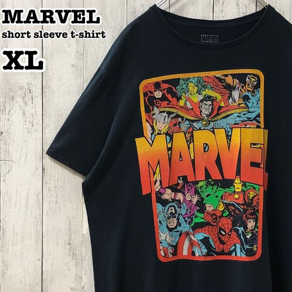 MARVEL マーベル US アメリカ古着 アメコミ キャラ プリント 半袖Tシャツ XL
