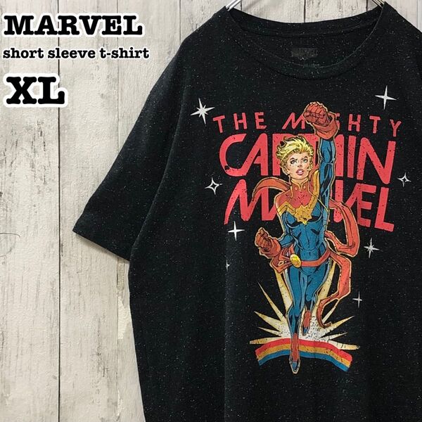 マーベル US アメリカ古着 キャロル・ダンバース アメコミ プリント 半袖Tシャツ XL