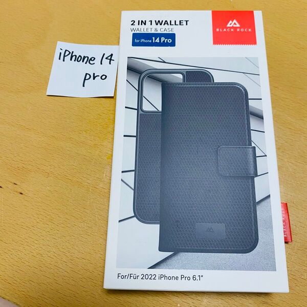 BLACK ROCK iPhone 14pro 新品 手帳 黒 2ーInー1 Wallet(ブラック)