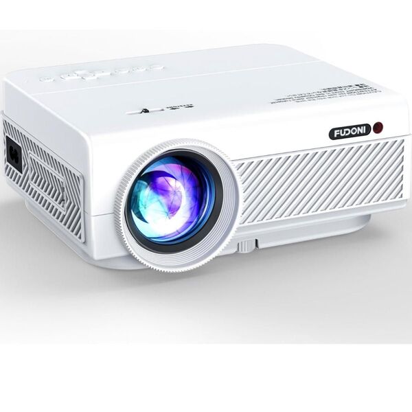 FUDONI プロジェクター 小型 フルHD1080P 4K対応 100"スクリーン付き ホームプロジェクター 家庭用