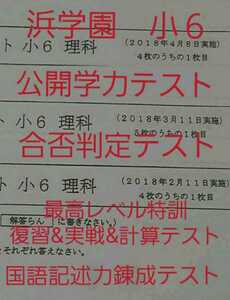 浜学園　小６　公開学力テスト　合否判定テスト　記述力錬成テスト　最高レベル特訓