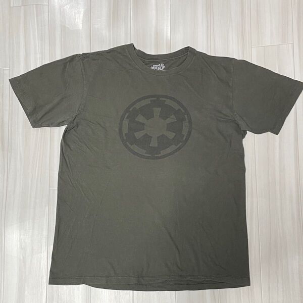 STAR WARS ビンテージロゴTシャツ カーキ Lサイズ身幅約51、着丈約65ユーズド品洗濯済み。