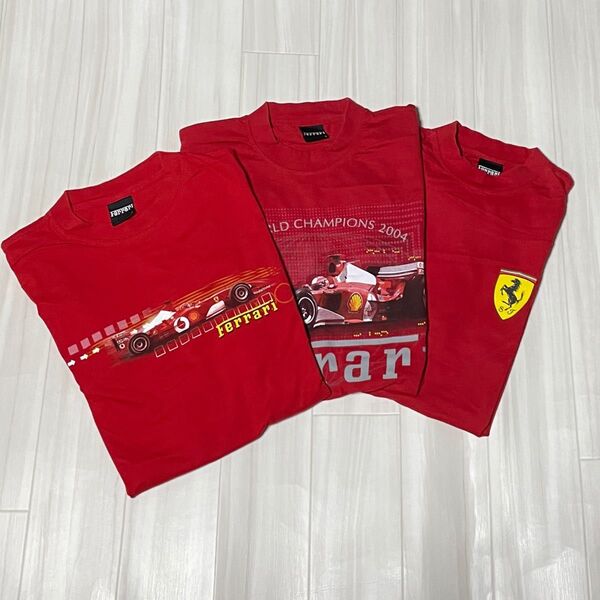 Ferrari公式ライセンス製Tシャツ3枚セット全てUSサイズS身幅約48、着丈約68ユーズド品洗濯済みです。日本サイズM〜L相当