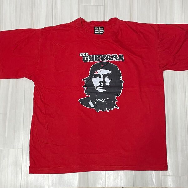 USA直輸入MIL-SPEK チェ・ゲバラ TシャツレッドUSサイズL身幅約55、着丈約65ユーズド品洗濯済みです。