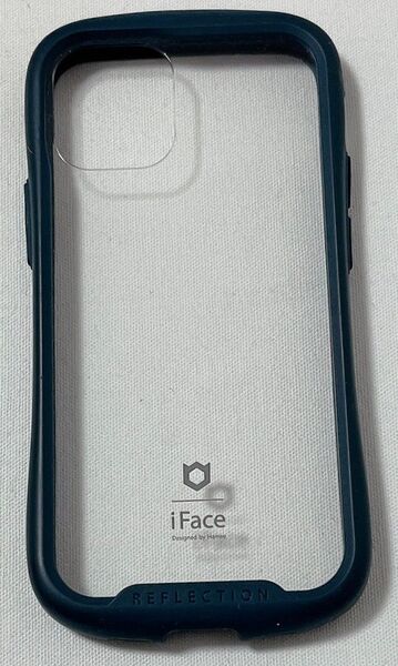 iFace Reflection iPhone 12 mini ケース クリア 強化ガラス (ネイビー)