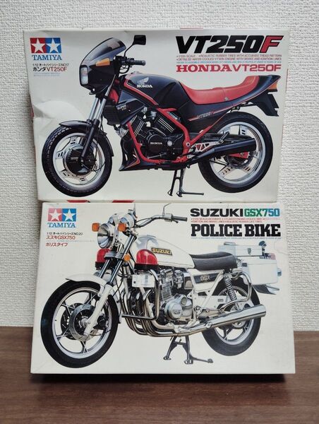 タミヤ1/12 プラモデル 未組立 HONDA VT250F SUZUKI GSX750 ポリスタイプ TAMIYA 2個セット
