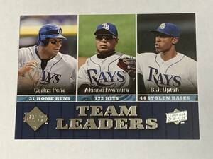 岩村明憲 AKINORI IWAMURA 2009 UD UPPER DECK SERIES 1 TEAM LEADERS #443 CARLOS PENA B.J. UPTON RAYS ヤクルト 楽天 福島ホープス