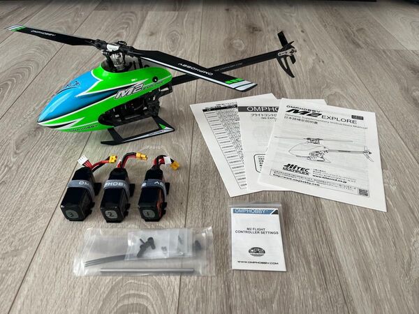 OMPHOBBY M2 EXPLORE ラジコンヘリコプター C rystal Green Lipo 3set
