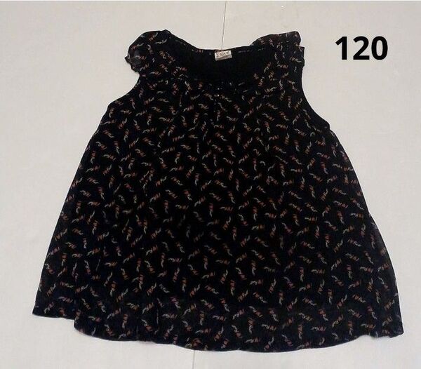 【120】キッズ 女の子 チュニック シースルー BACK NUMBER KIDS ノースリーブス