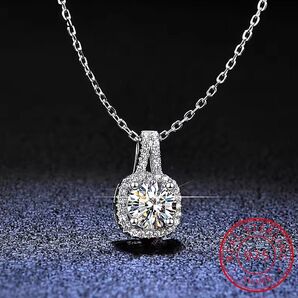 至高 スクエア 1ct モアサナイト ダイヤモンド ネックレス s925 シルバー プラチナコーティング
