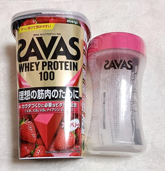 シェイカー付き!! ザバス ホエイプロテイン100 ストロベリー味 280g