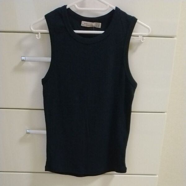 未使用 タグ付き ZARA ザラ ノースリーブトップス タンクトップ ネイビー M