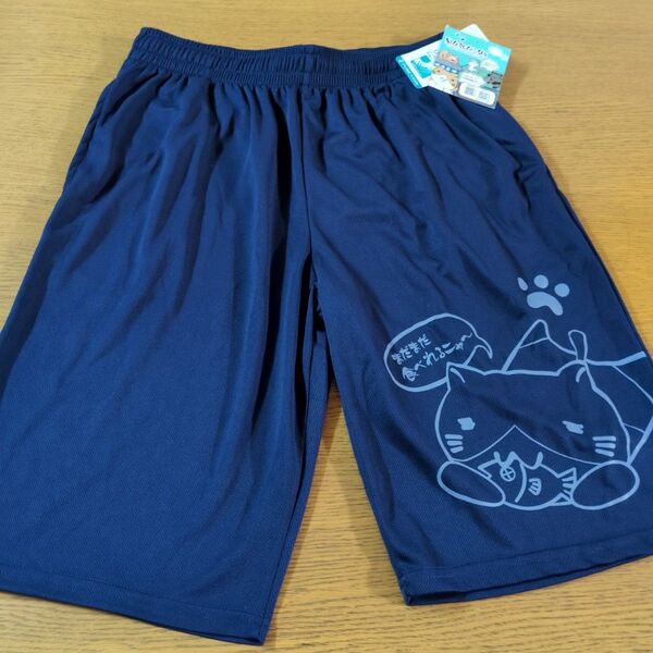 W☆訳あり新品☆ねこぶちさん☆ハーフパンツ☆半ズボン☆サイズLL☆ネイビー☆男性用☆No.2707