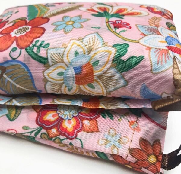 大きめのエコバッグ 折りたたみ 便利 買い物袋エコバック おしゃれ薔薇花柄2個セット プレゼント 大容量 超軽量 収納 レジバッグ