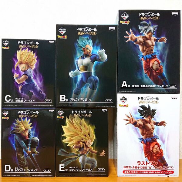 DRAGON BALL 一番くじ ドラゴンボール 超戦士バトル列伝 フィギュア 孫悟空 ベジータ 孫悟飯 ゴテンクス 未開封 6点