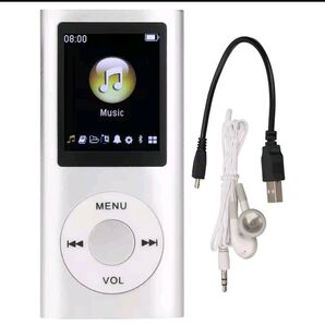 スタイリッシュなポータブルmp3ミュージックプレーヤー、多機能、ロスレスサウンド、スリム、1.8インチLCDスクリーン、 シルバー