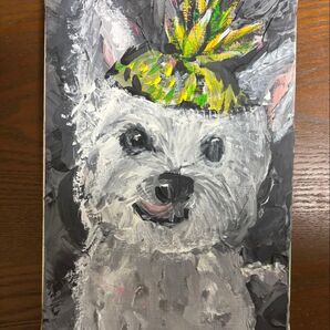 絵画 パイナップル犬