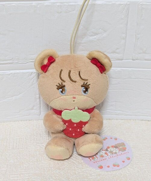 mikko ミッコ いちごマスコットぬいぐるみ ラテ【新品・未使用品】